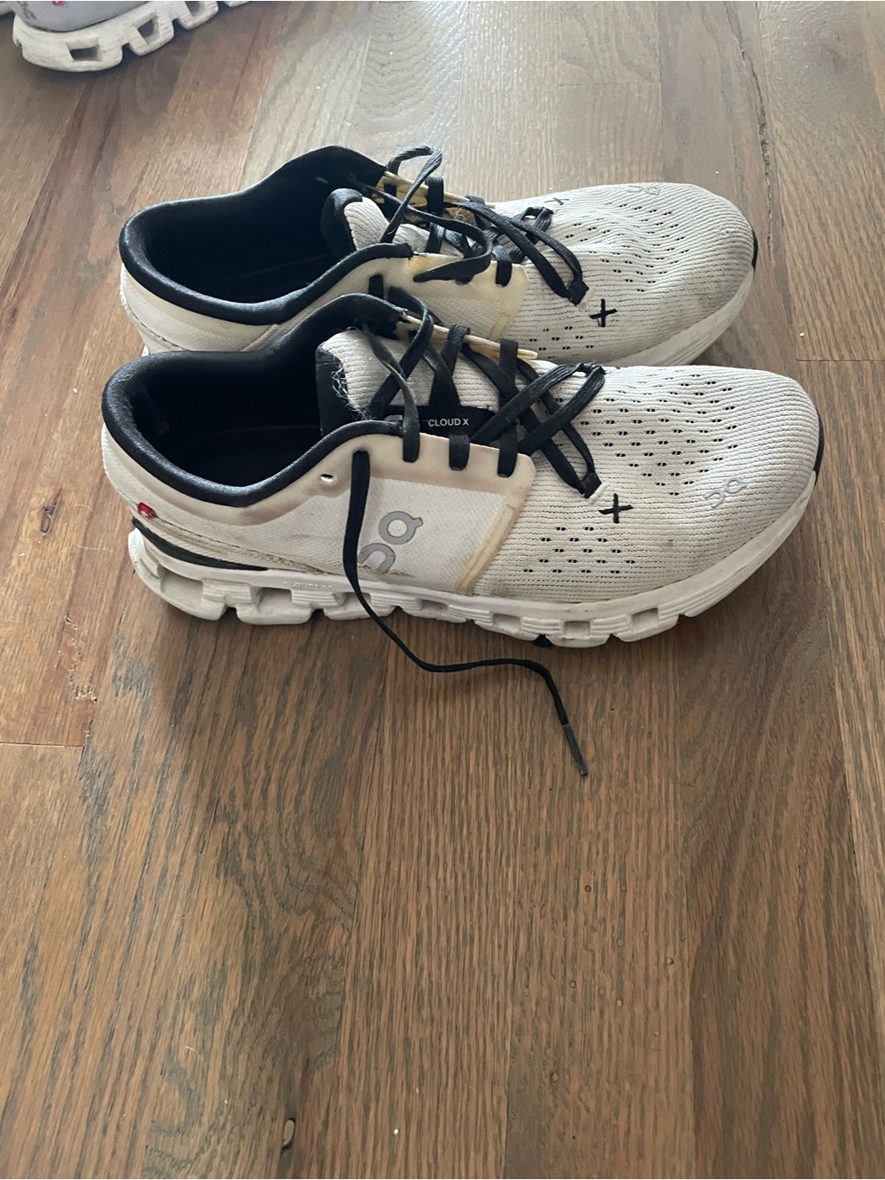 On Running Cloud X Women’s Athletic Shoes - White with Black Accents
